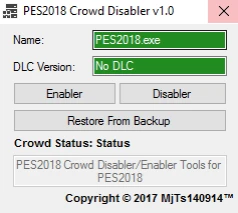 PES 2018 "Crowd Disabler v1.0 by MjTs-140914"