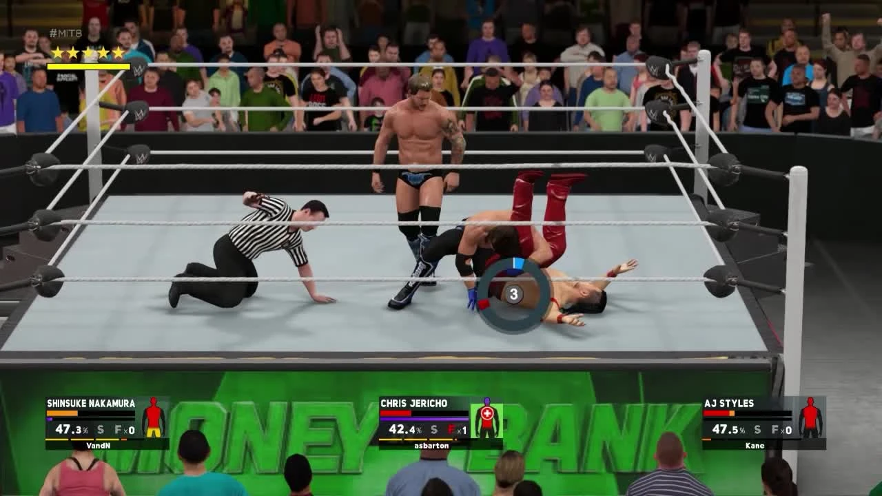 WWE 2K17 Online Treaple Threat - Shinsuke Nakamura VS Aj Styles VS Chris Jericho