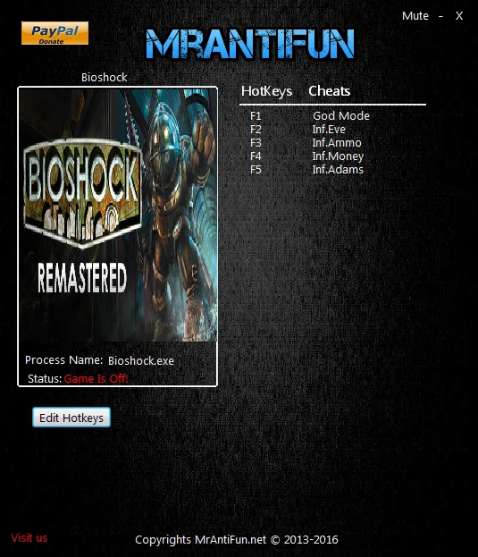 Bioshock - Remastered: Трейнер/Trainer (+5) [1.0.122283] {MrAntiFun}