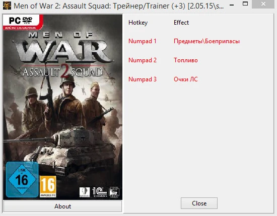 Men of War 2: Assault Squad: Трейнер/Trainer (+3) [2.05.15/steam 34118] {vova___belyi}