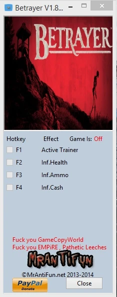 Betrayer: Trainer/Trainer (+3) [1.8.5816] {MrAntiFun}