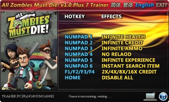 All Zombies Must Die!: Трейнер/Trainer (+7) [1.0] {FLiNG}