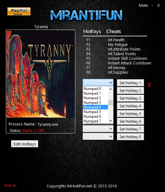 Tyranny: Трейнер/Trainer (+7) [1.2.1.0160] {MrAntiFun}