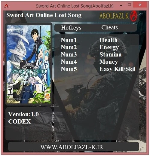 Sword Art Online: Lost Song Трейнер/Trainer (+5) [1.00] {Abolfazl.k}