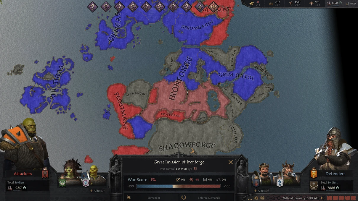 Crusader Kings 3 "Мод Warcraft: Guardians of Azeroth 2"