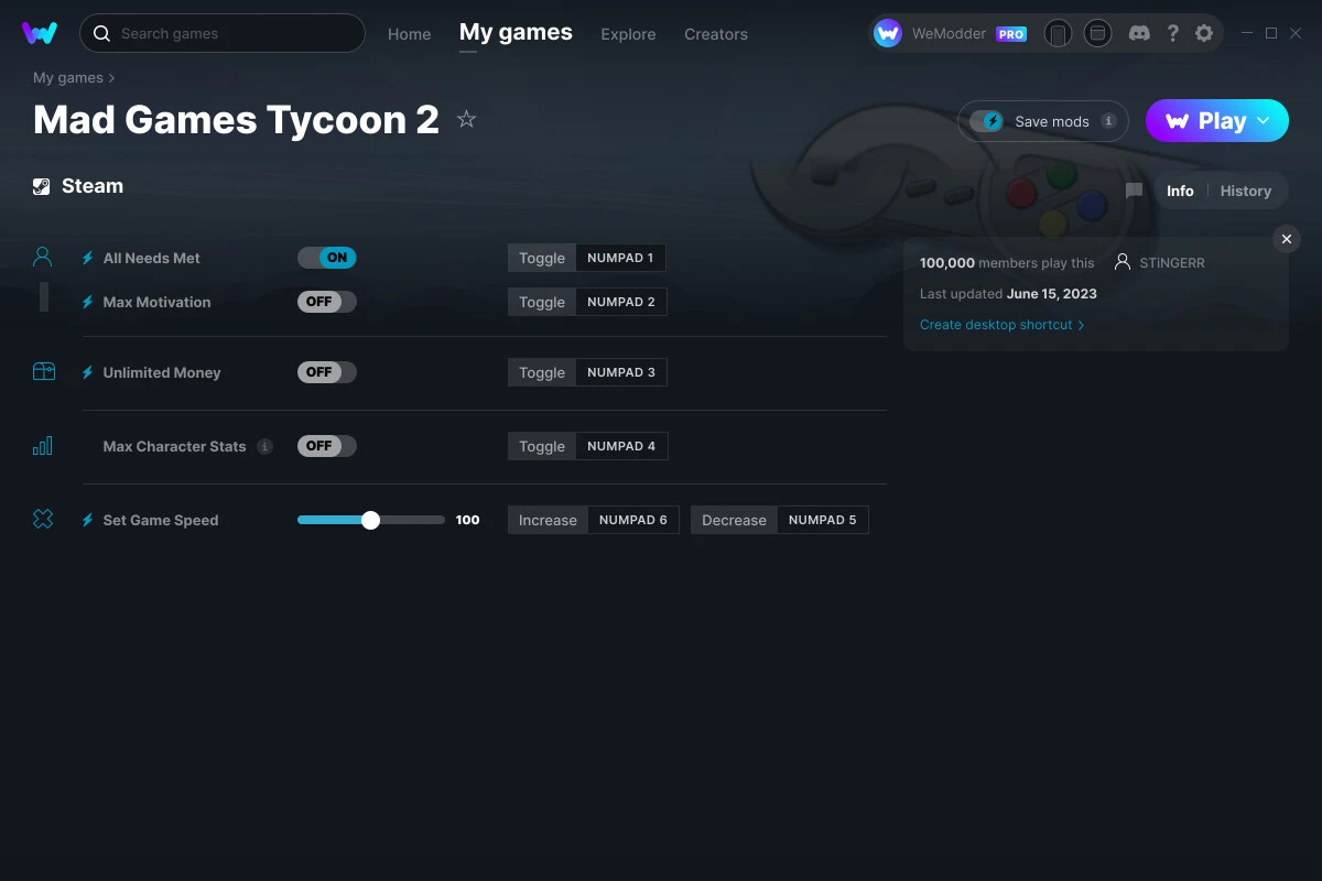 Mad Games Tycoon 2 "Трейнер +5" [UPD: 16.06.2023] {STiNGERR / WeMod}