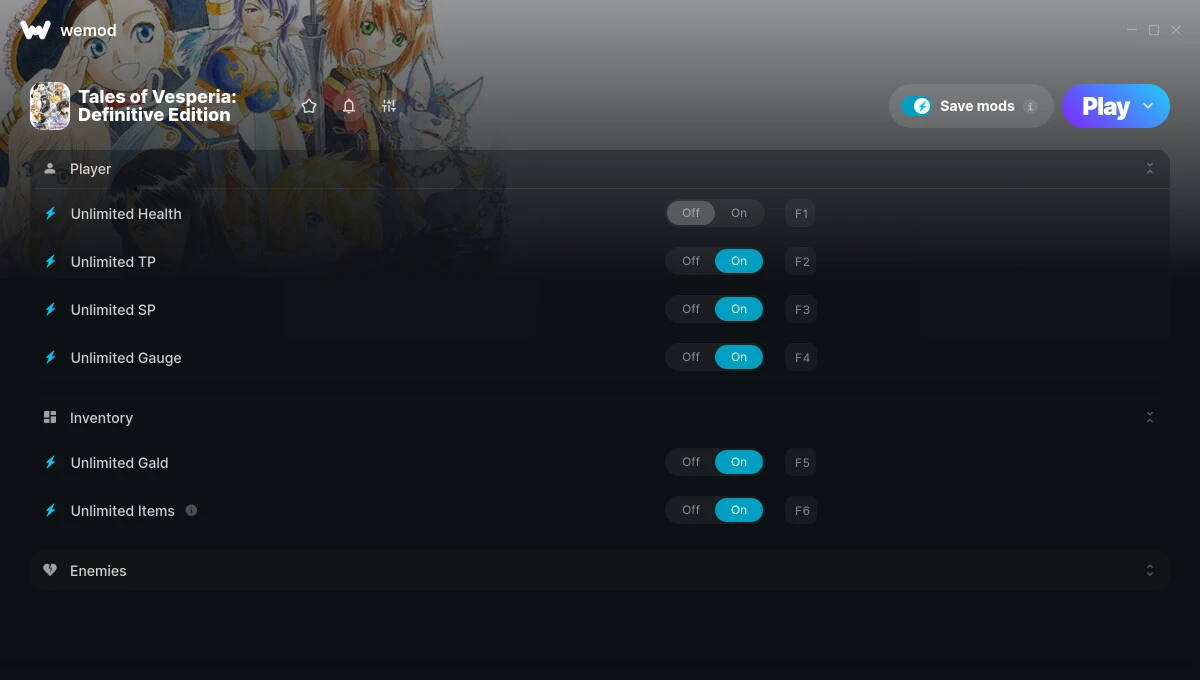 Tales of Vesperia: Definitive Edition "Трейнер +7" [UPD: 28.05.202] {MrAntiFun / WeMod}