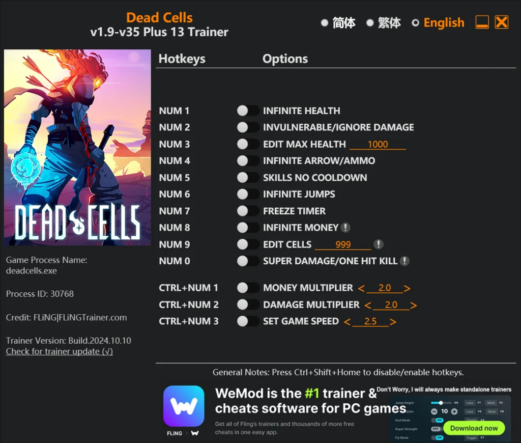Dead Cells "Трейнер +13" [1.9 - 35] {FLiNG}