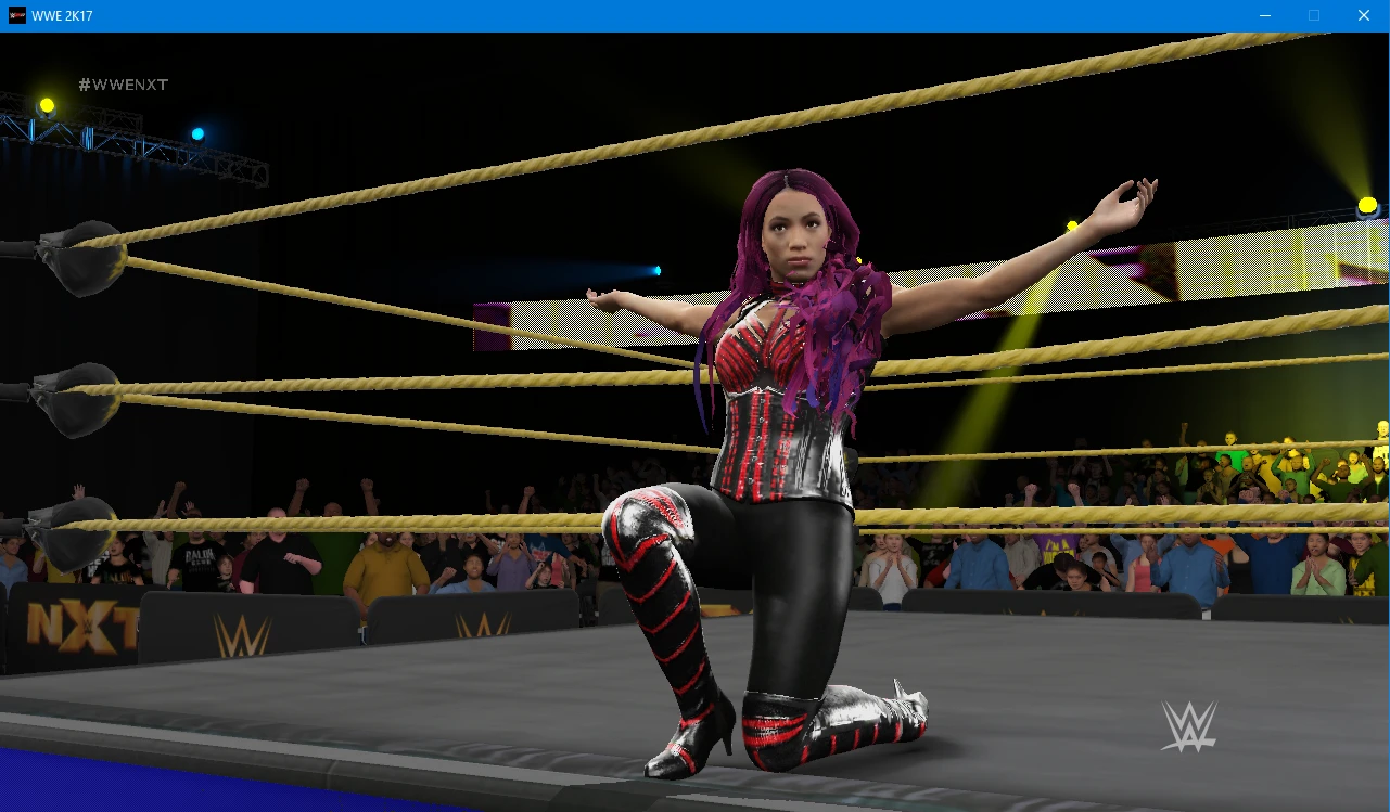 WWE 2K17 "Sasha Banks (Дополнительный черный наряд) 2K19 Порт Мод"
