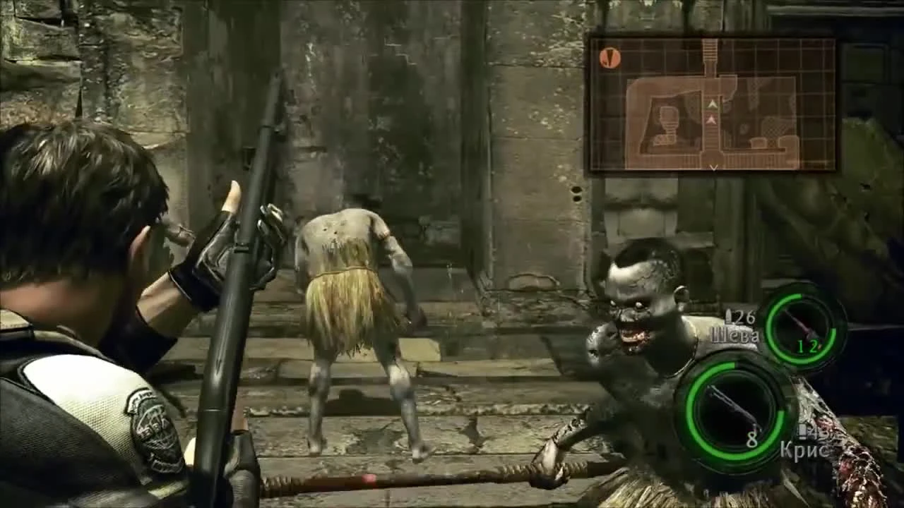 Прохождение Resident Evil 5 CO-OP Дмитрий Бэйл и TheEasyNick - Часть 9: Древние Руины