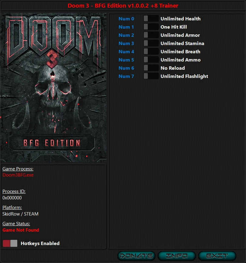 Doom 3 BFG Edition "Трейнер +8" [1.0.0.2] {iNvIcTUs oRCuS / HoG}