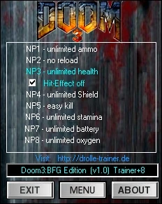 Doom 3 ~ BFG Edition: Трейнер/Trainer (+8) [1.1] {dR.oLLe}