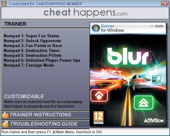 Blur: Трейнер (+7) [1.2] {CheatHappens}