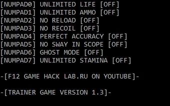Sniper Ghost Warrior - Gold Edition: Трейнер/Trainer (+8) [v1.3] {LIRW / GHL}