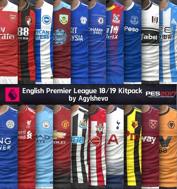 PES 2017 "English Premier League Kits For Season 2018/19 by Agylsheva"