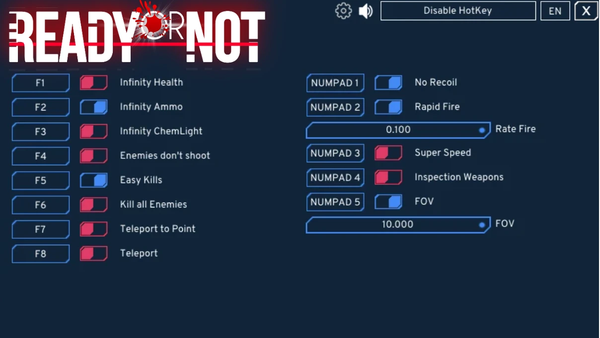 Ready Or Not "Трейнер +13" [UPD: 25.06.2025] {NSLFAZETREMP}