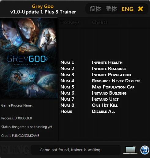 Grey Goo: Трейнер/Trainer (+8) [1.0 ~ Update 1] {FLiNG}