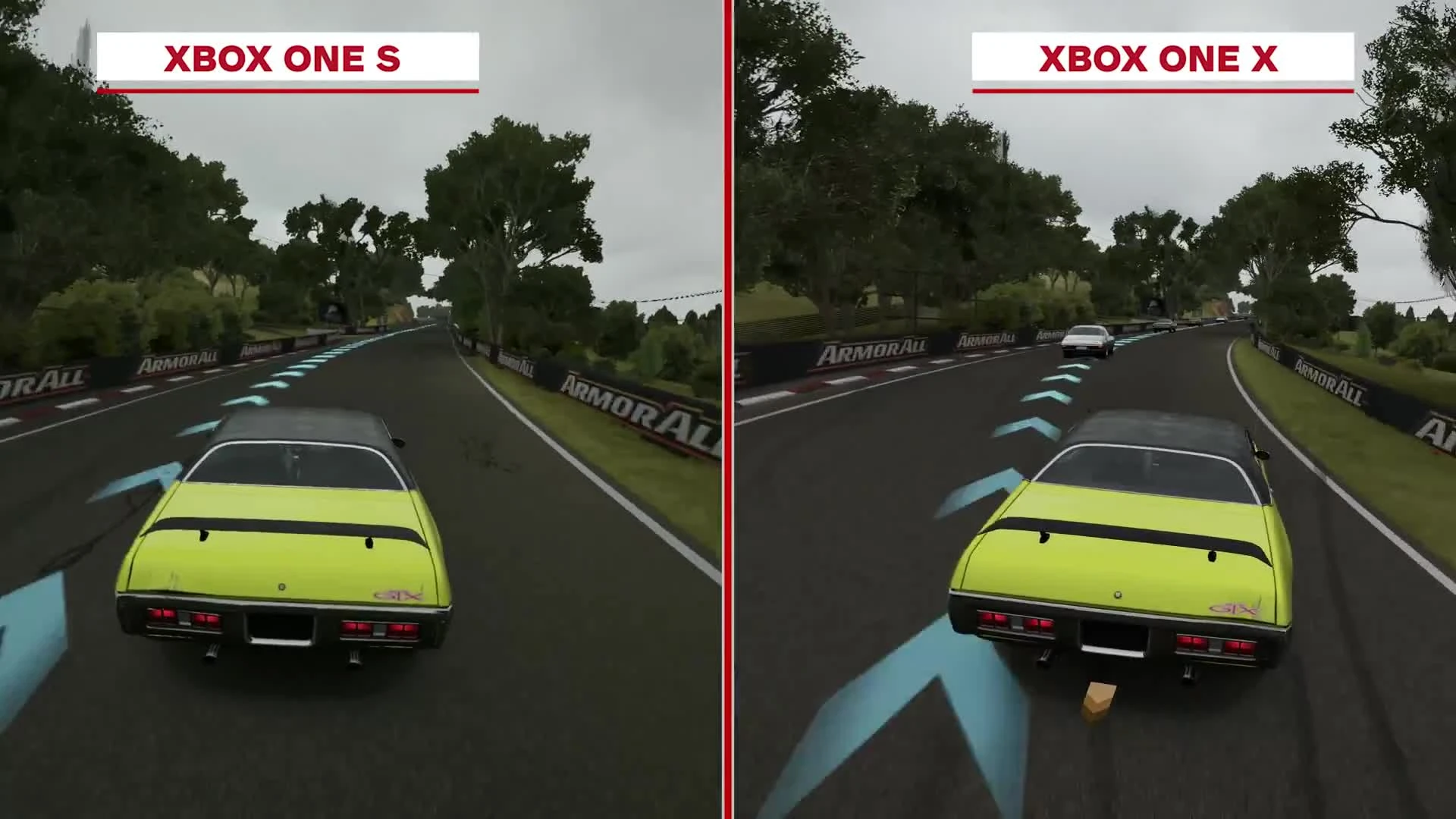 Forza 7: 4K Сравнение графики (Xbox One S vs Xbox One X) (IGN)