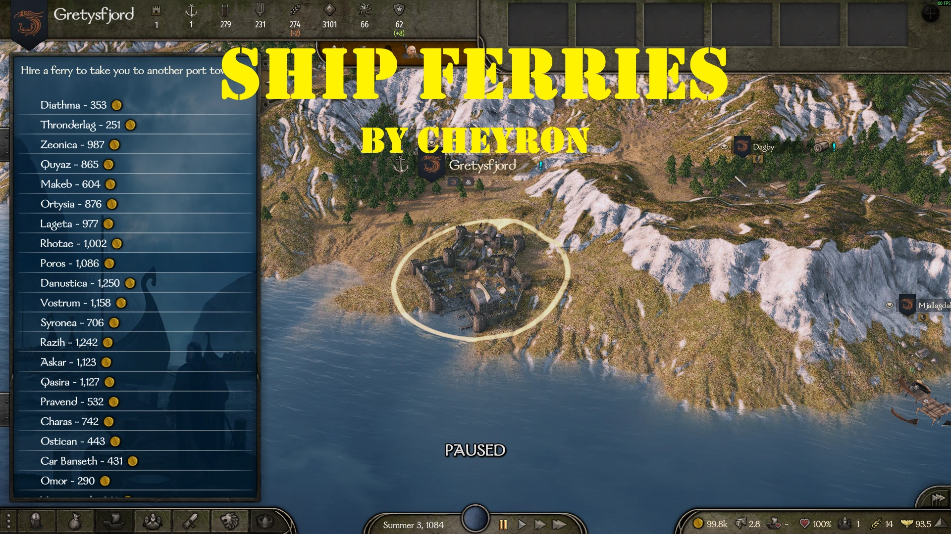 Mount & Blade 2: Bannerlord "Аренда паромов в портах"