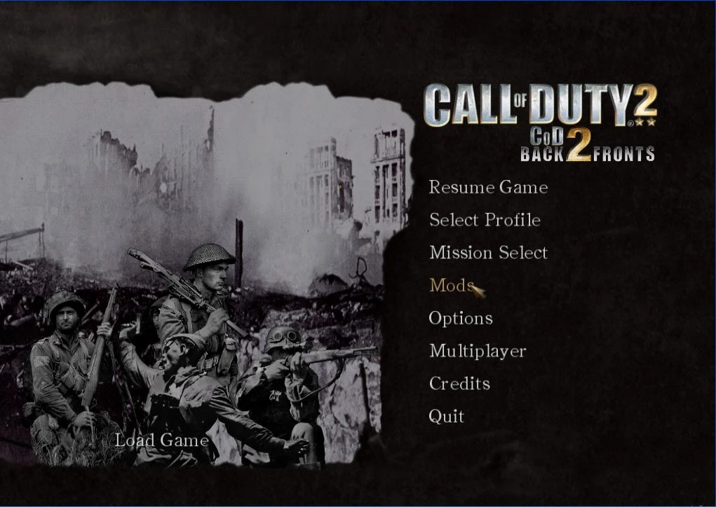 Call of Duty 2 "Мод меню для сингловой игры"