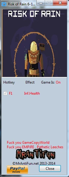 Risk of Rain: Трейнер/Trainer (+1: Бессмертие / Immortality) [Update 17.06.2014] {MrAntiFun}