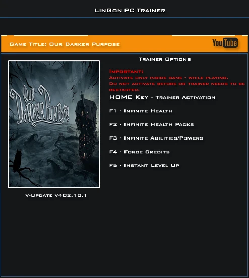Our Darker Purpose: Трейнер/Trainer (+5) [402.10.1] {LinGon}