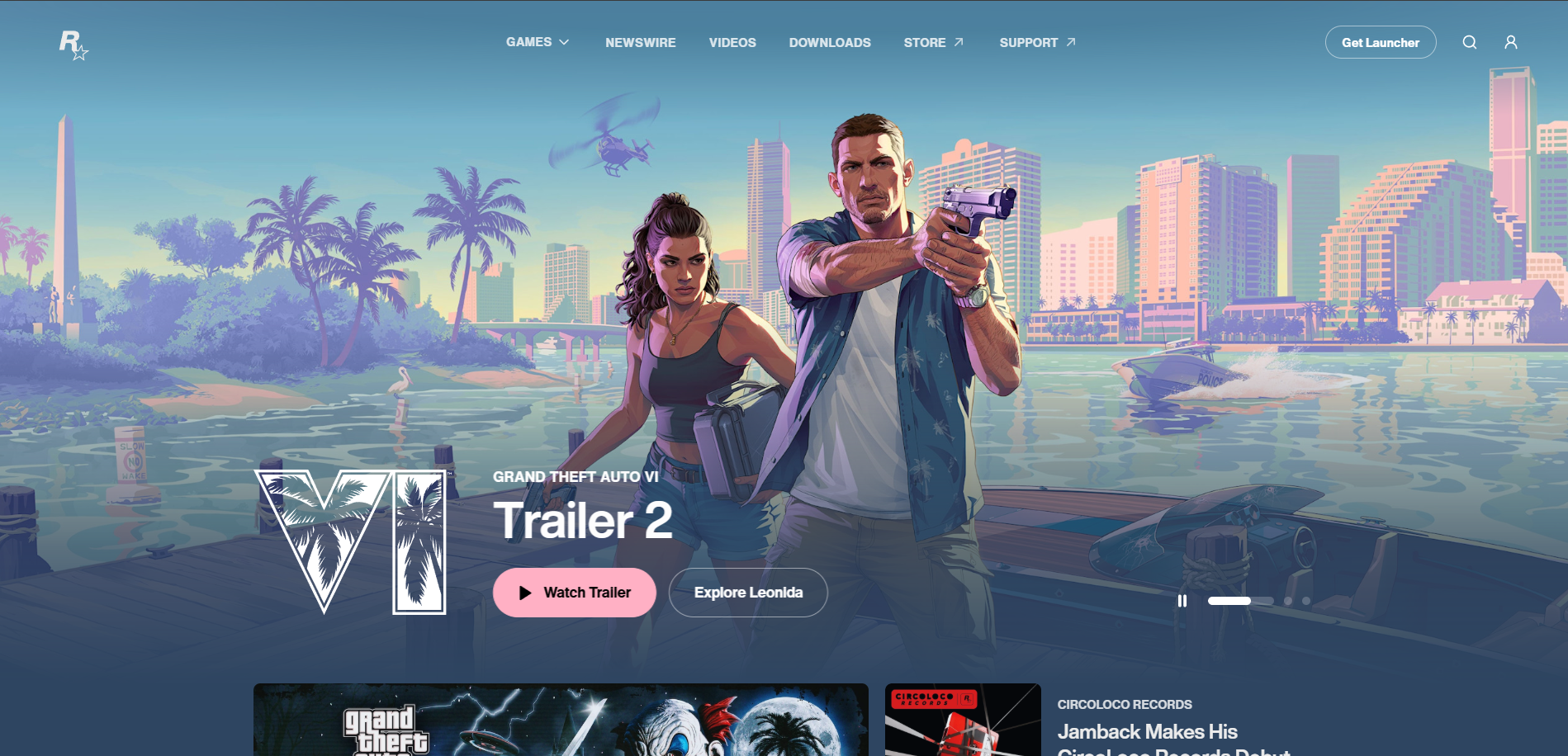 Обновлённый дизайн сайта Rockstar для GTA VI