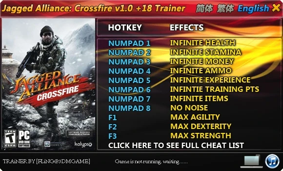 Jagged Alliance - Crossfire: Трейнер/Trainer (+18) [1.0] {FLiNG}