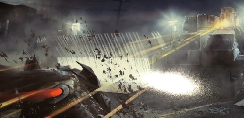 Коцепт-арт с Бэтменом на бэтцикле из отмененной игры про Дэмиана Уэйна