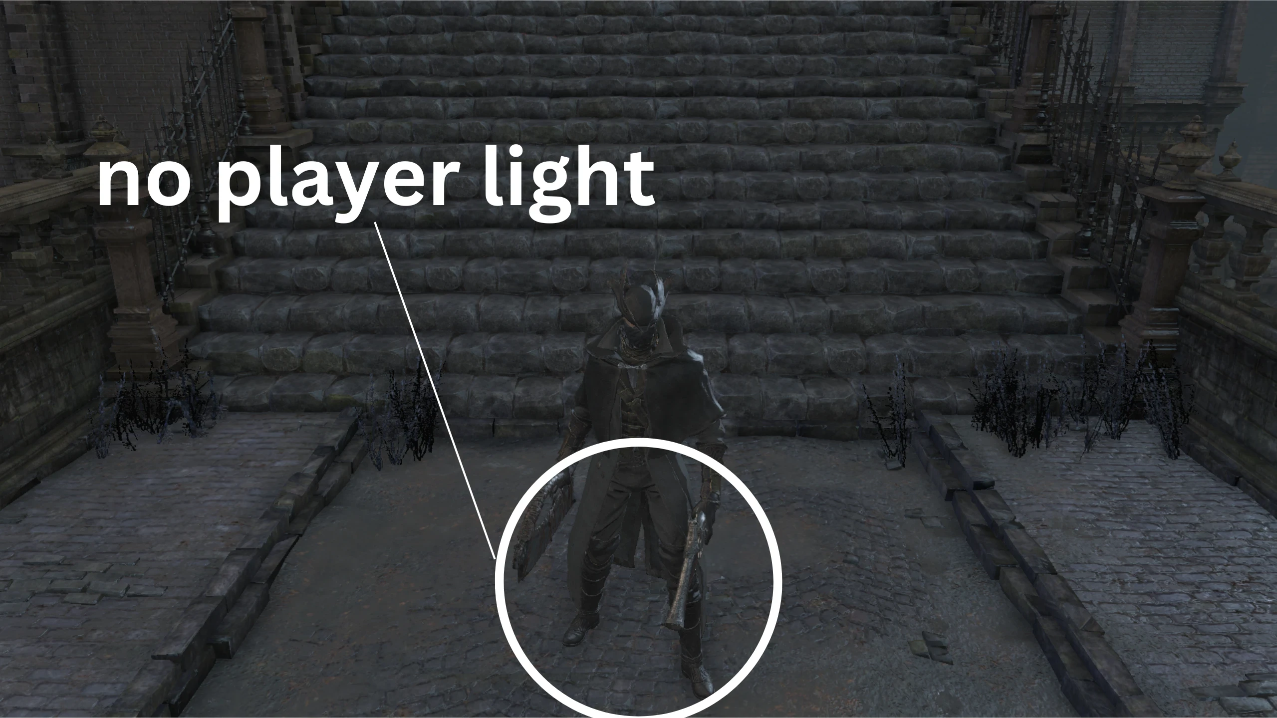 Bloodborne "Нет света от игрока"