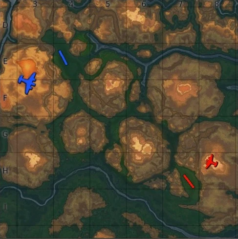 War Thunder - Информация - Миссии и карты - Авиационные операции - Авиационные карты аркадный режим - Линия фронта