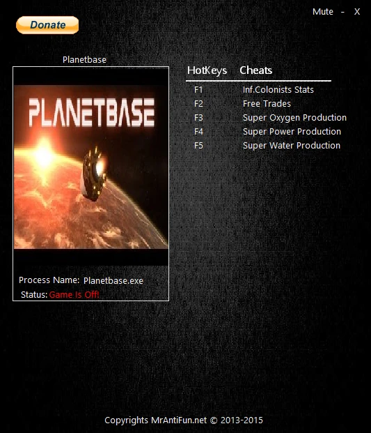 Planetbase: Трейнер/Trainer (+5) [1.0.10] {MrAntiFun}