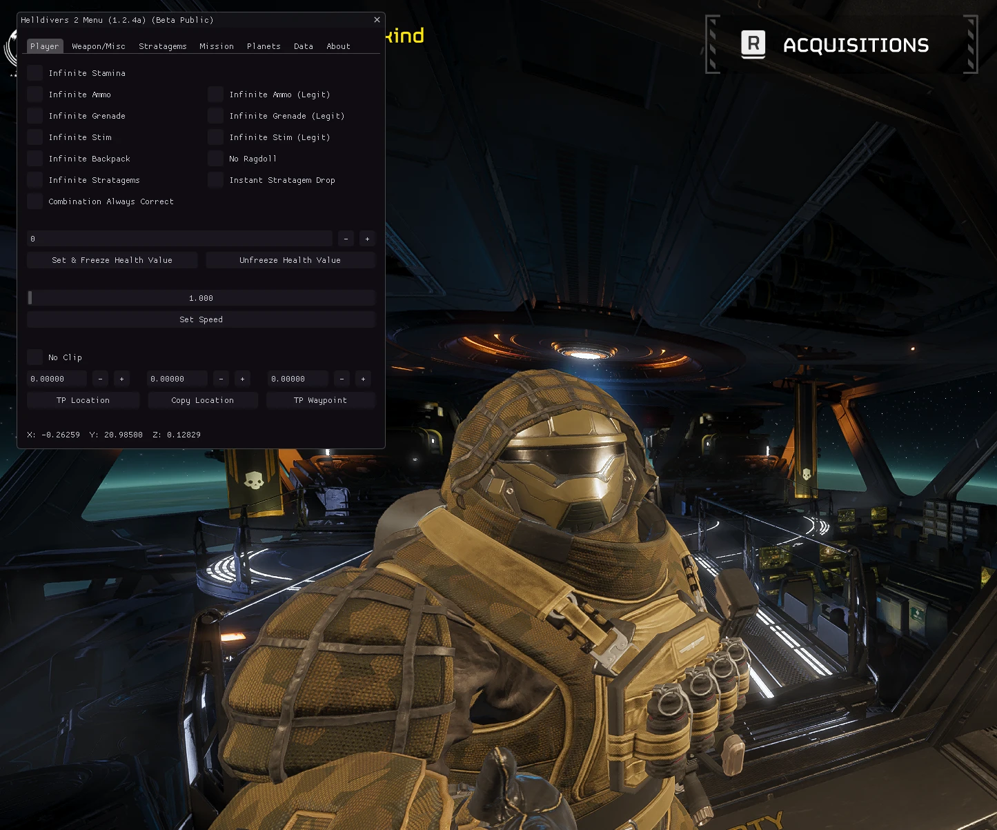 Helldivers 2 "Чит-Мод - Бета меню" [1.2.4a] {Zodiac}