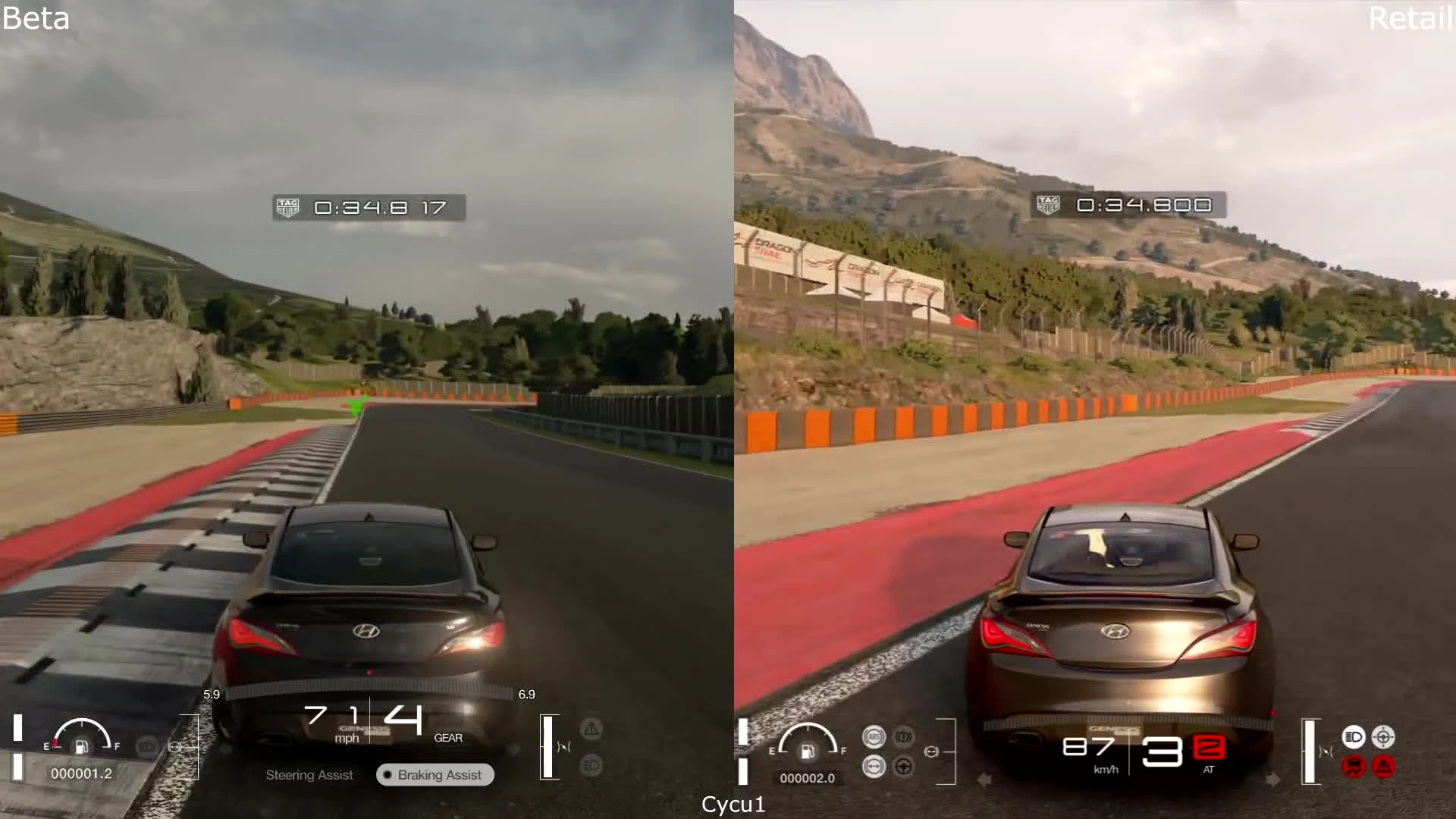 Сравнение графики - Gran Turismo Sport Beta vs Retail PS4 Pro (Cycu1)