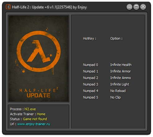 Half-Life 2: Трейнер/Trainer (+6) [1.1: 2257546] {Enjoy}