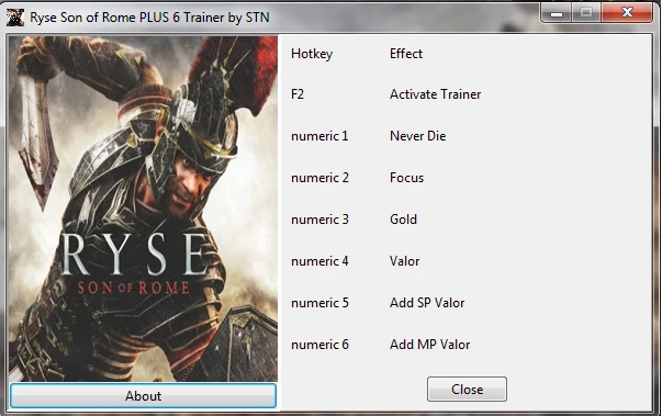 Ryse: Son of Rome: Трейнер/Trainer (+6) [1.0] {STN}