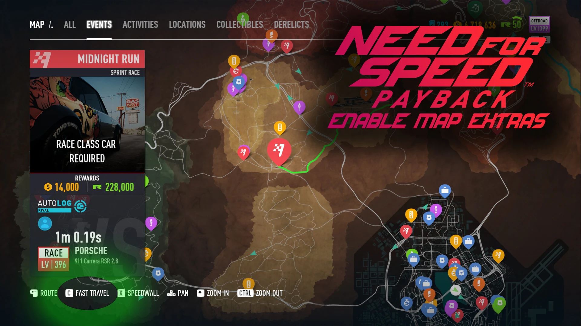 Need for Speed Payback: Чит-Мод/Cheat-Mode (Enable Map Extras)