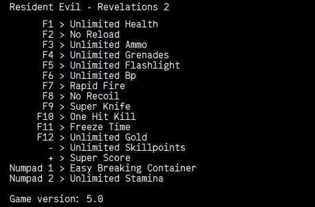Resident Evil - Revelations 2: Трейнер/Trainer (+16) [Steam] {LIRW / GHL} - Upd: 04.04.2020