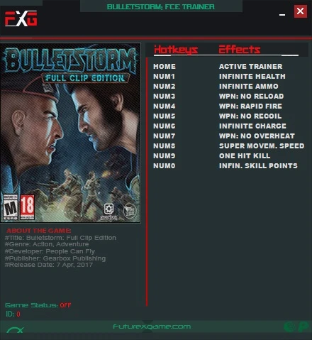 Bulletstorm - Full Clip Edition: Трейнер/Trainer (+10) [Update 2] {FutureX}