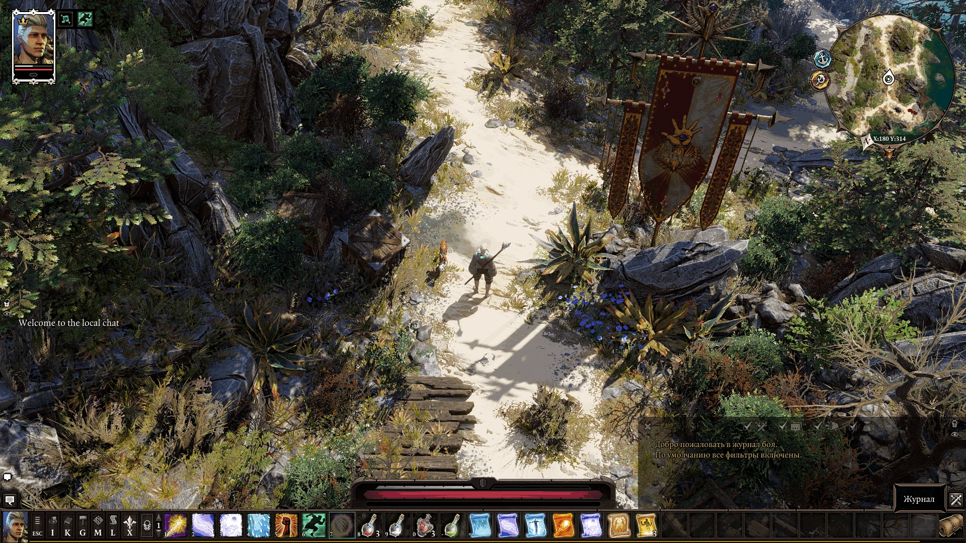 Divinity: Original Sin 2 "Прозрачные кнопки журнала и чата"