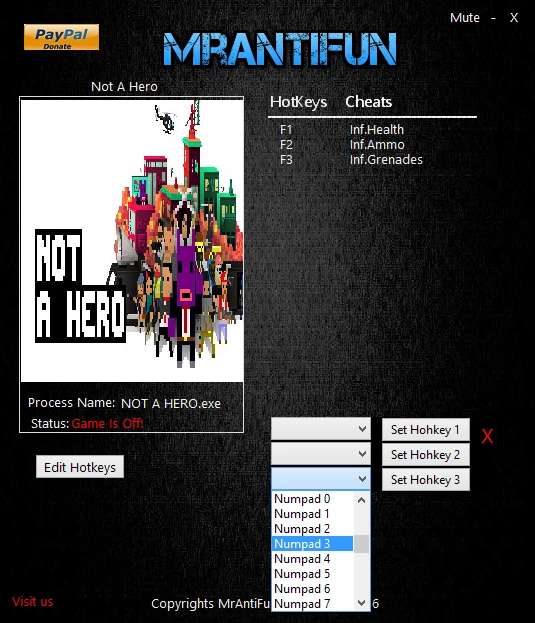 Not A Hero: Трейнер/Trainer (+3) [1.12.2016] {MrAntiFun}