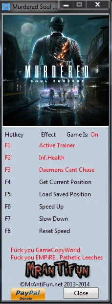Murdered ~ Soul Suspect: Трейнер/Trainer (+7) [1.0] {MrAntiFun}