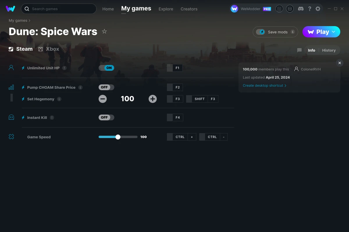 Dune: Spice Wars "Трейнер +6" [UPD: 25.04.2024] {ColonelRVH / WeMod}