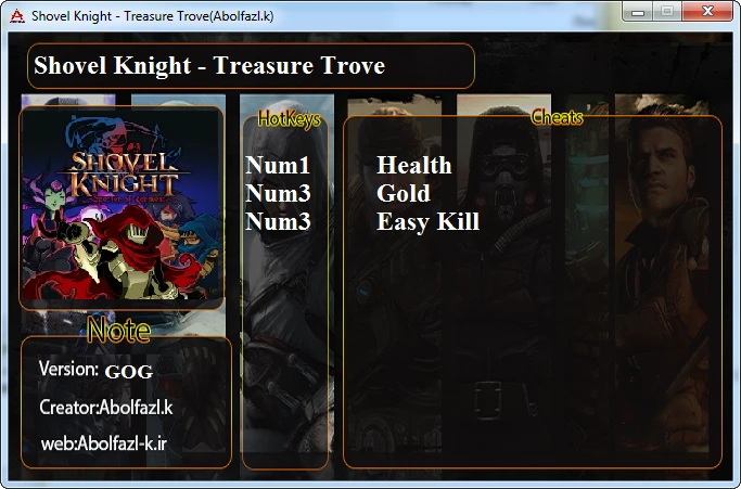 Shovel Knight: Treasure Trove: Трейнер/Trainer (+3) [1.0 (GOG)] {Abolfazl.k}