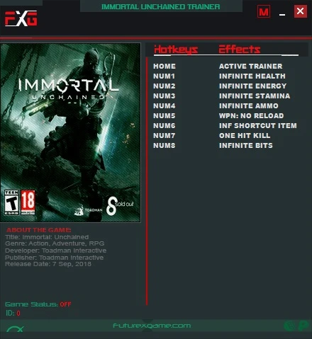 Immortal: Unchained: Трейнер/Trainer (+8) [1.0] {FutureX}