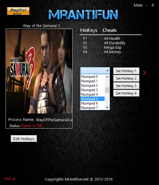 Way of the Samurai 3: Трейнер/Trainer (+4) [1.00] {MrAntiFun}