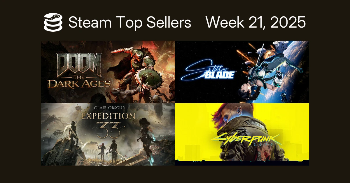 Брутальный шутер DOOM: The Dark Ages возглавил чарт продаж Steam за прошлую неделю