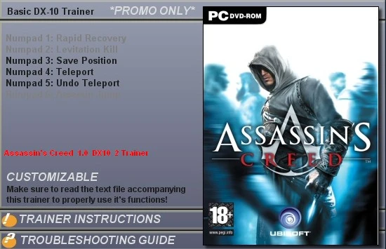Трейнер (+2) для Assassin's Creed  1.0  (DX10)