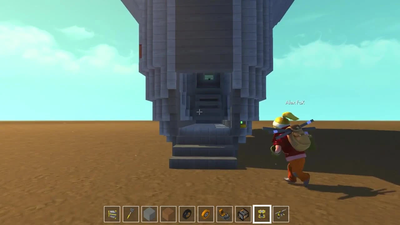 Первый полет в небо на гигантском боевом дирижабле в Scrap Mechanic