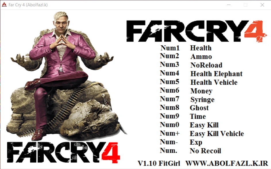 Far Cry 4: Трейнер/Trainer (+13) [v1.10] {Abolfazl.k}
